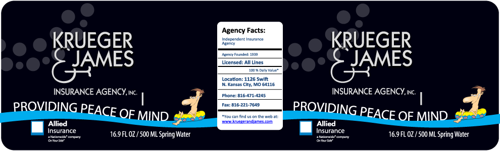 Krueger & James Water Bottle Label
